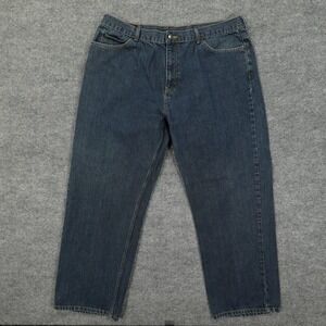 Chaps Jeans Mens 40x30 Blue Straight Leg Denim Dark Wash 100% Cotton Classic